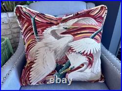 30s Egret meets Fifties Atomic Mid Century Barkcloth Pillow Cover Vintage Fabric 30s Egret meets Fifties Atomic Mid Century Barkcloth Pillow Cover Vintage Fabric