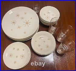 31 Piece Mid-Century Atomic Royal Ironstone Star Glow China Set