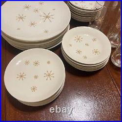 31 Piece Mid-Century Atomic Royal Ironstone Star Glow China Set