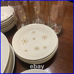 31 Piece Mid-Century Atomic Royal Ironstone Star Glow China Set