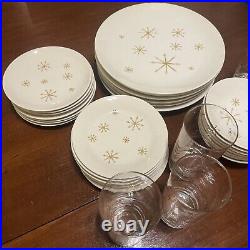 31 Piece Mid-Century Atomic Royal Ironstone Star Glow China Set