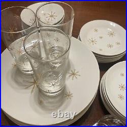 31 Piece Mid-Century Atomic Royal Ironstone Star Glow China Set