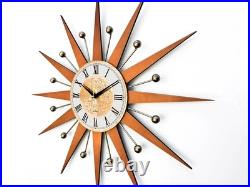 31 Starburst Wall Clock Mid Century Modern Retro Atomic Decor George Nelson