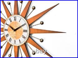 31 Starburst Wall Clock Mid Century Modern Retro Atomic Decor George Nelson
