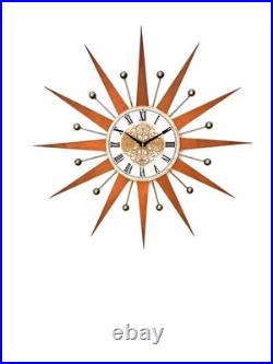 31 Starburst Wall Clock Mid Century Modern Retro Atomic Decor George Nelson