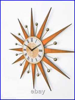 31 Starburst Wall Clock Mid Century Modern Retro Atomic Decor George Nelson