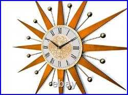 31 Starburst Wall Clock Mid Century Modern Retro Atomic Decor George Nelson