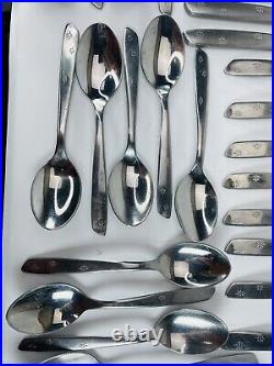 38 SUPERIOR Stainless AURORA NIGHT SKY FLATWARE ATOMIC Stars Mid Century Modern