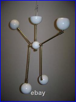 4-Ball GLOBE Adjustable CEILING LIGHT or WALL SCONCE Mid Century DECO Atomic 50s