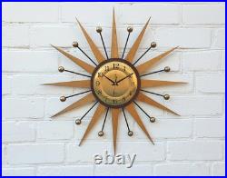 4 Mid Century Modern Starburst Wall Clock Retro Atomic George Nelson Style 4 Mid Century Modern Starburst Wall Clock Retro Atomic George Nelson Style
