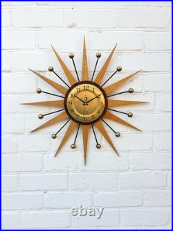 4 Mid Century Modern Starburst Wall Clock Retro Atomic George Nelson Style