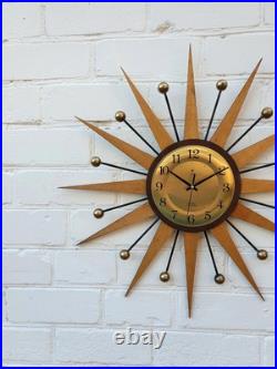 4 Mid Century Modern Starburst Wall Clock Retro Atomic George Nelson Style 4 Mid Century Modern Starburst Wall Clock Retro Atomic George Nelson Style