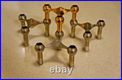 (4) Mid-Century Stoff Fritz Nagel (3) Chrome (1) Gold Atomic Candlestick Holders