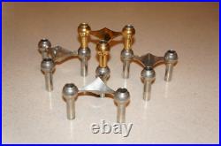 (4) Mid-Century Stoff Fritz Nagel (3) Chrome (1) Gold Atomic Candlestick Holders