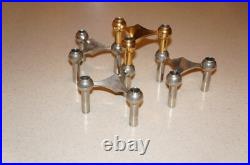 (4) Mid-Century Stoff Fritz Nagel (3) Chrome (1) Gold Atomic Candlestick Holders