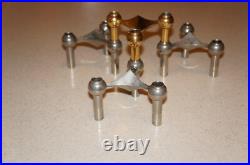 (4) Mid-Century Stoff Fritz Nagel (3) Chrome (1) Gold Atomic Candlestick Holders