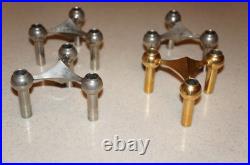 (4) Mid-Century Stoff Fritz Nagel (3) Chrome (1) Gold Atomic Candlestick Holders