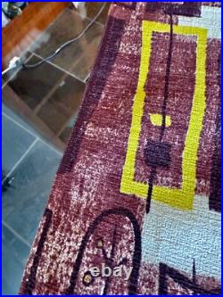 50's Geometric Atomic Tiki Hawaiian Mid Century Beatnik Barkcloth Vintage Fabric