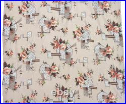 50's Mid Century Floral Atomic Barkcloth Vintage Fabric 8 + Yds 44W Coral Tan 50's Mid Century Floral Atomic Barkcloth Vintage Fabric 8 + Yds 44W Coral Tan