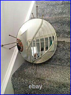 60's Sputnik Atomic Convex Wall Mirror MID Century Modern Space Age 70s Sunburst