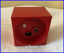 60s BULOVA Wind Up Alarm Clock MCM Atomic Space Age Mod Cube Japan Working