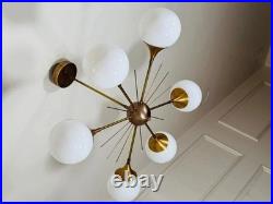 6-Arm Sputnik Chandelier Atomic Mid Century Modern Ceiling Light
