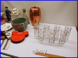 7x Mid-Century Atomic Starburst Collins Glasses Libbey Tumbler 7