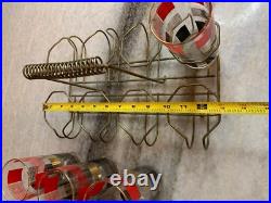 8 Vintage Mid Century Modern MCM ATOMIC Space Age Cocktail Glasses Cup Wire Rack