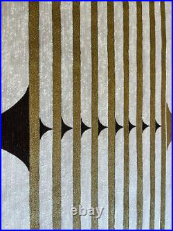 Amazing 50's Mid Century Modern Gauntlet Geometric Atomic Space Age Fabric Art