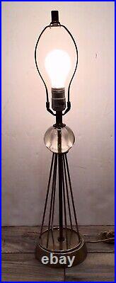 American Mid-Century Modern Atomic Age Metal and Glass Lamp