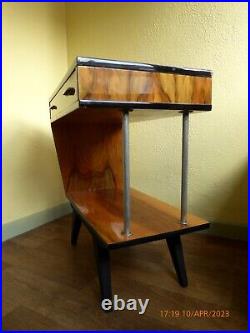 Art deco sideboard console media unit mid century vintage walnut atomic credenza