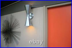 Atomic 50's 60's style mid-century modern bow tie dual cone wall sconce lamp Atomic 50's 60's style mid-century modern bow tie dual cone wall sconce lamp