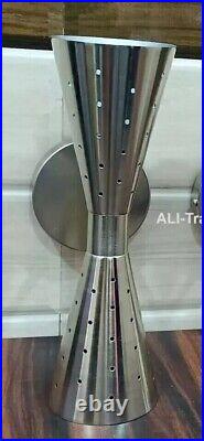 Atomic 50's 60's style mid-century modern bow tie dual cone wall sconce lamp