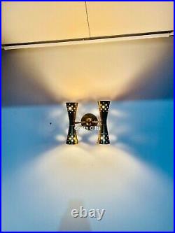 Atomic 50's 60s Style mid-Century Modern Bow tie Dual Cone Wall Sconce lamp Atomic 50's 60s Style mid-Century Modern Bow tie Dual Cone Wall Sconce lamp