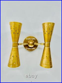 Atomic 50's 60s Style mid-Century Modern Bow tie Dual Cone Wall Sconce lamp Atomic 50's 60s Style mid-Century Modern Bow tie Dual Cone Wall Sconce lamp