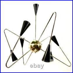 Atomic Black Cone Sputnik Chandelier Mid-Century Modern Starburst Light Atomic Black Cone Sputnik Chandelier Mid-Century Modern Starburst Light