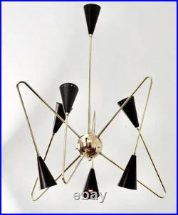 Atomic Black Cone Sputnik Chandelier Mid-Century Modern Starburst Light Atomic Black Cone Sputnik Chandelier Mid-Century Modern Starburst Light