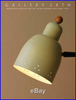 Atomic Lightolier MID Century 3-color Tension Pole Lamp! Vtg Modern 50's Wormley