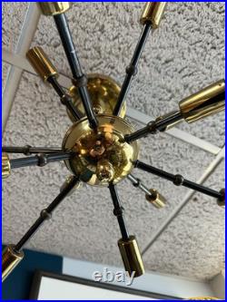 Atomic Mid Century 11-Light/Arm Brass Sputnik Chandelier Starburst Fixture Atomic Mid Century 11-Light/Arm Brass Sputnik Chandelier Starburst Fixture