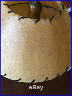 Atomic mid century chalkware lamp fiberglass shade Majestic Capri DuBarry Plasto