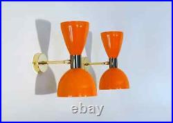 Beautiful Atomic 50's 60's Style Mid century Modern Bow Dual Cone Wall Scone