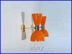 Beautiful Atomic 50's 60's Style Mid century Modern Bow Dual Cone Wall Scone