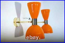 Beautiful Atomic 50's 60's Style Mid century Modern Bow Dual Cone Wall Scone