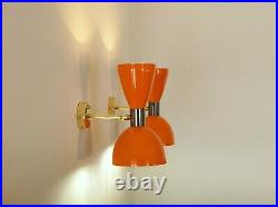 Beautiful Atomic 50's 60's Style Mid century Modern Bow Dual Cone Wall Scone