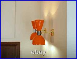 Beautiful Atomic 50's 60's Style Mid century Modern Bow Dual Cone Wall Scone