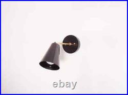 Brass Extended Cone Wall Sconce Mid Century Atomic Swivel Shade