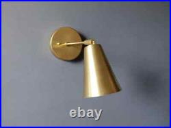 Brass Extended Cone Wall Sconce Mid Century Atomic Swivel Shade Bedroom Brass Extended Cone Wall Sconce Mid Century Atomic Swivel Shade Bedroom