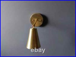 Brass Extended Cone Wall Sconce Mid Century Atomic Swivel Shade Bedroom Brass Extended Cone Wall Sconce Mid Century Atomic Swivel Shade Bedroom