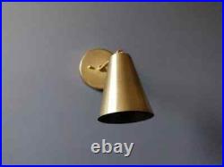 Brass Extended Cone Wall Sconce Mid Century Atomic Swivel Shade Bedroom Brass Extended Cone Wall Sconce Mid Century Atomic Swivel Shade Bedroom