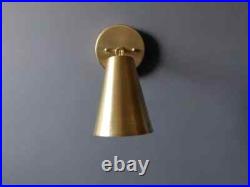 Brass Extended Cone Wall Sconce Mid Century Atomic Swivel Shade Bedroom Brass Extended Cone Wall Sconce Mid Century Atomic Swivel Shade Bedroom